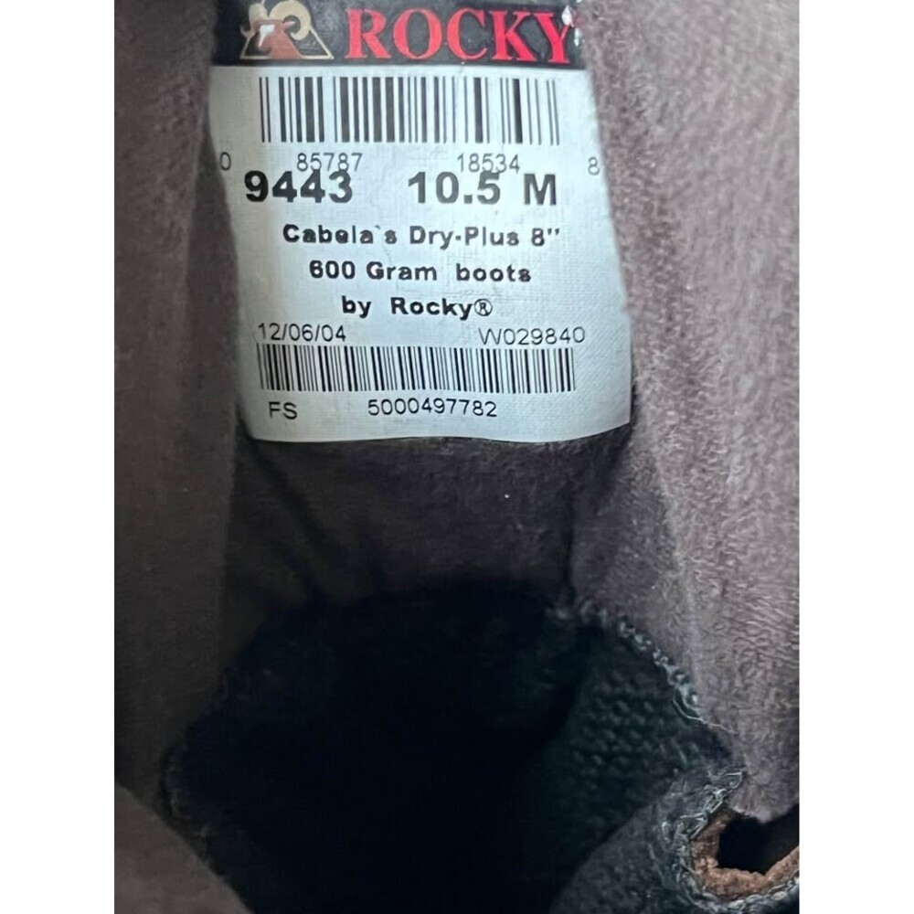 Rocky Cabela’s Dry-Plus 600 Gram Waterproof Hunting Boots Men’s 10.5 - Picture 5 of 7